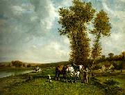 Pierre-Jacques Cazes Ecole de Barbizon oil painting